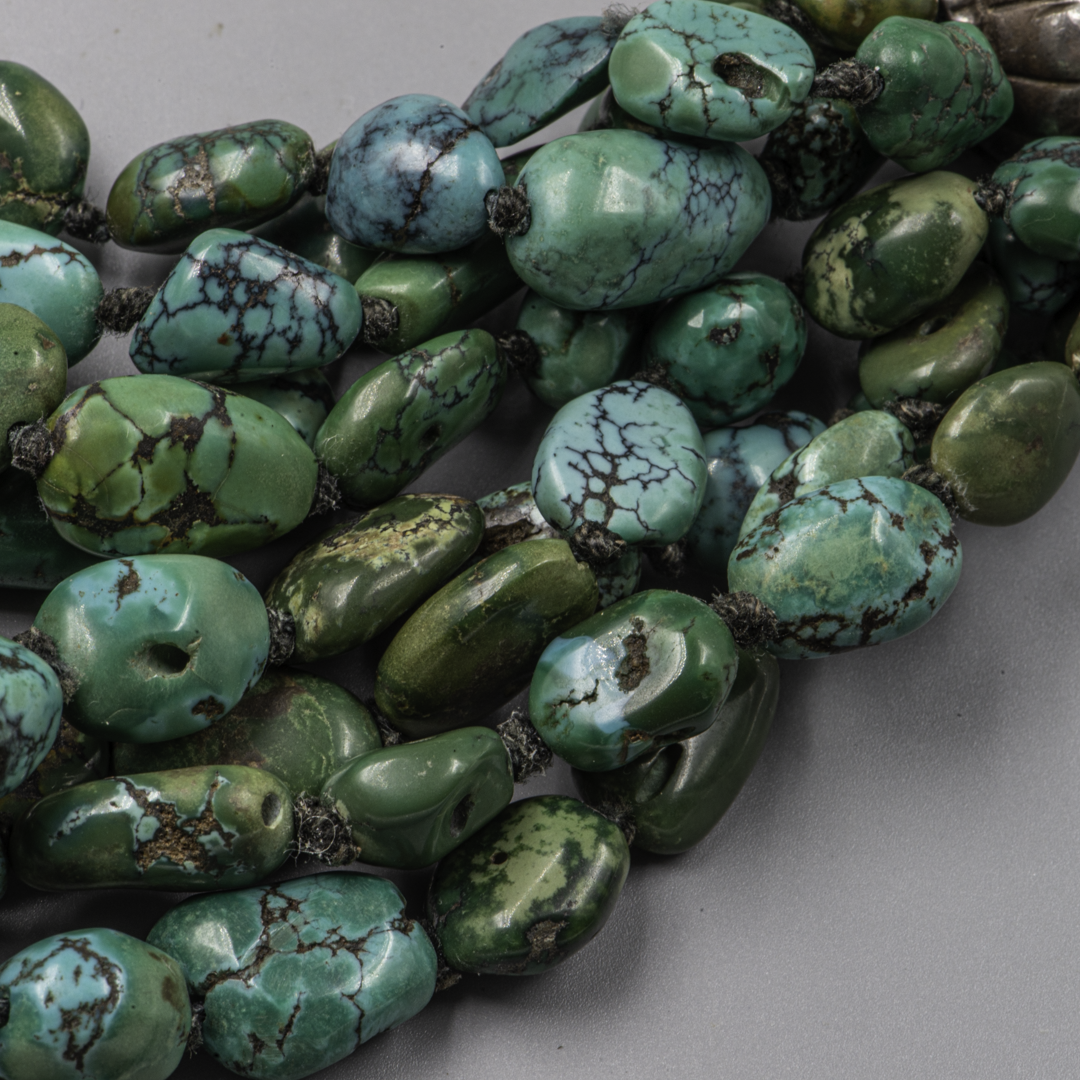 Vintage Turquoise & Amber Necklace – Rajasthan Silver – Himalayan Jewelry