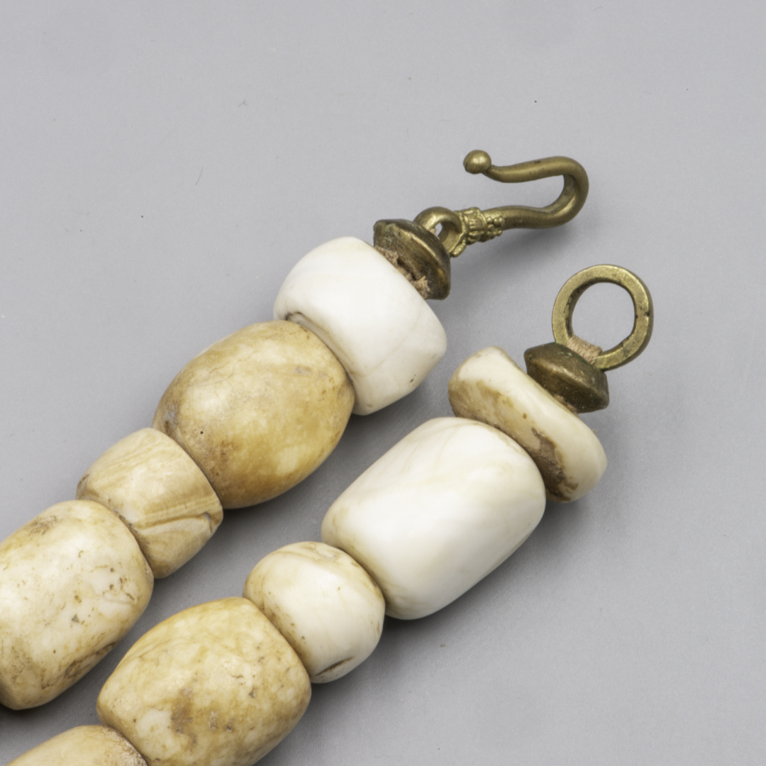 Heavy Designer Necklace with Ancient Fossil Shell & Ethnographic Beads