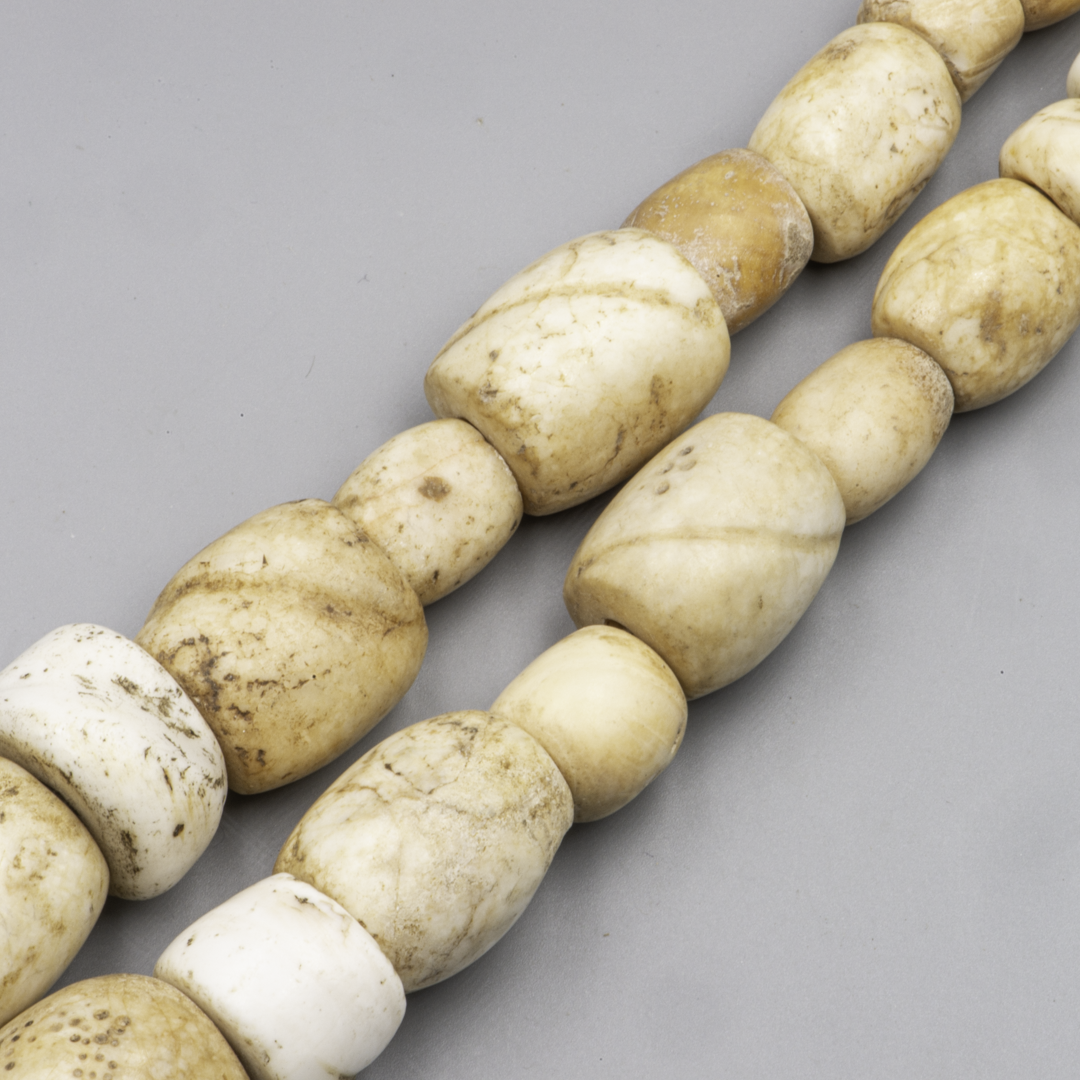 Heavy Designer Necklace with Ancient Fossil Shell & Ethnographic Beads