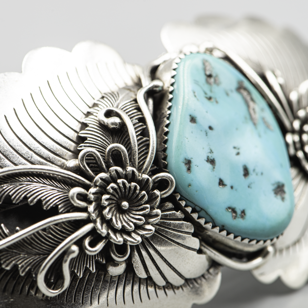 Peterson Johnson Navajo Sterling Silver & Turquoise Hair Barrette