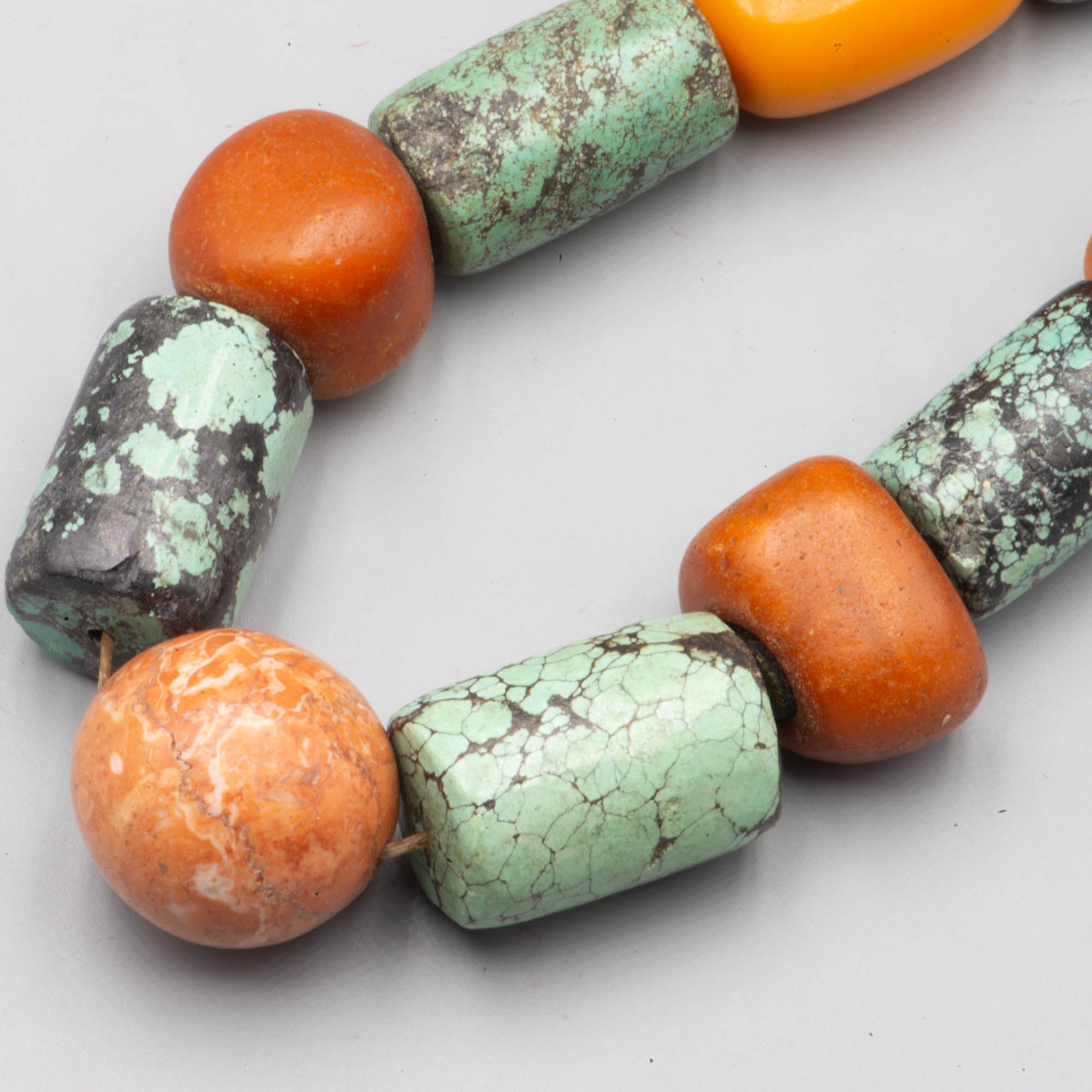 Moroccan amber and turquoise beads