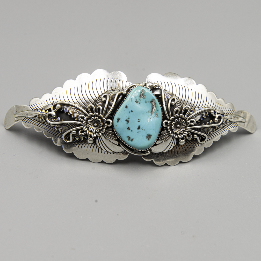 Peterson Johnson Navajo Sterling Silver & Turquoise Hair Barrette
