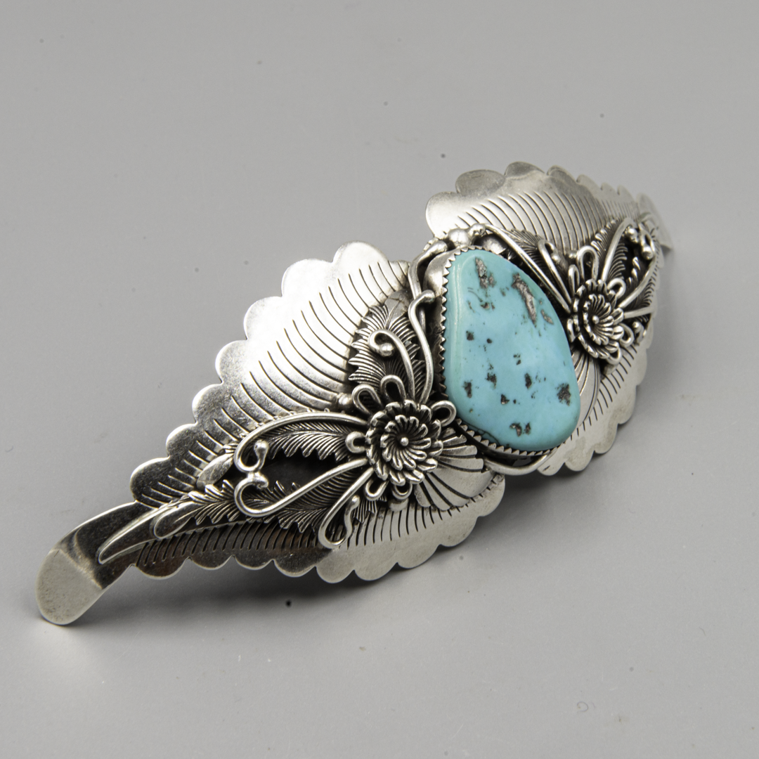Peterson Johnson Navajo Sterling Silver & Turquoise Hair Barrette
