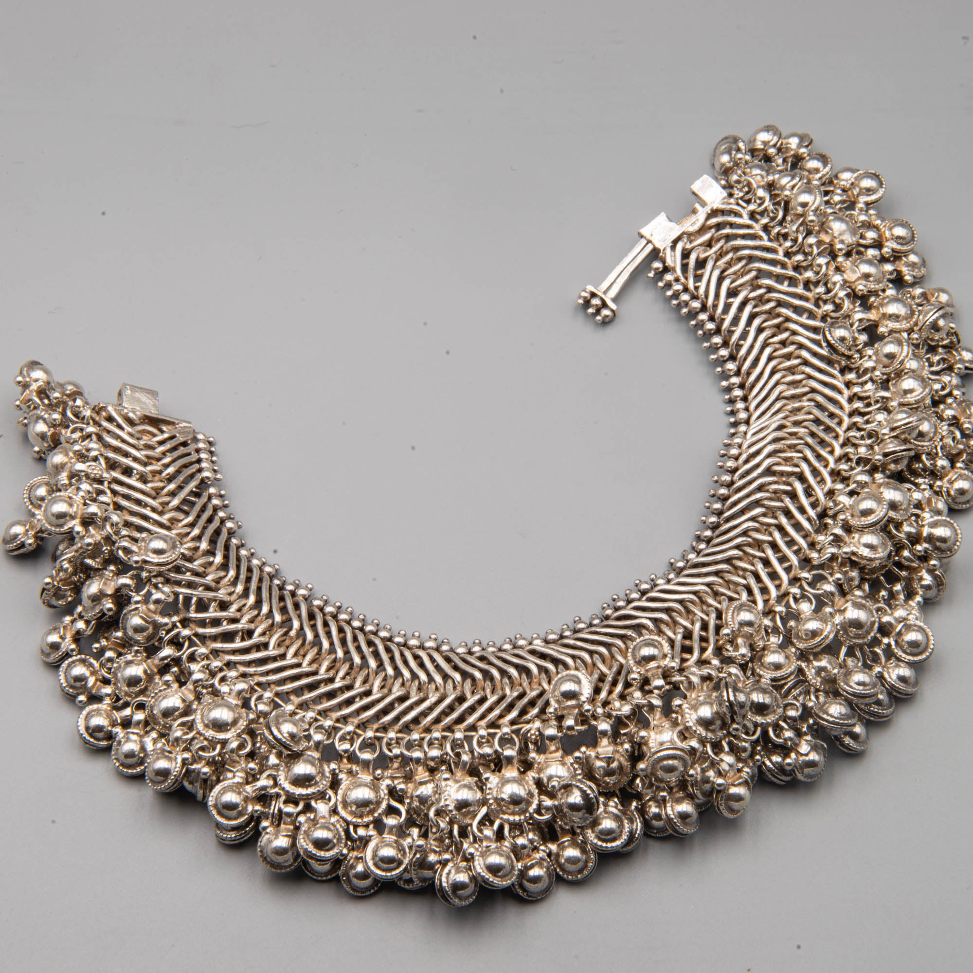 Rare heavy silver anklet from Rajasthan India - 368 grams