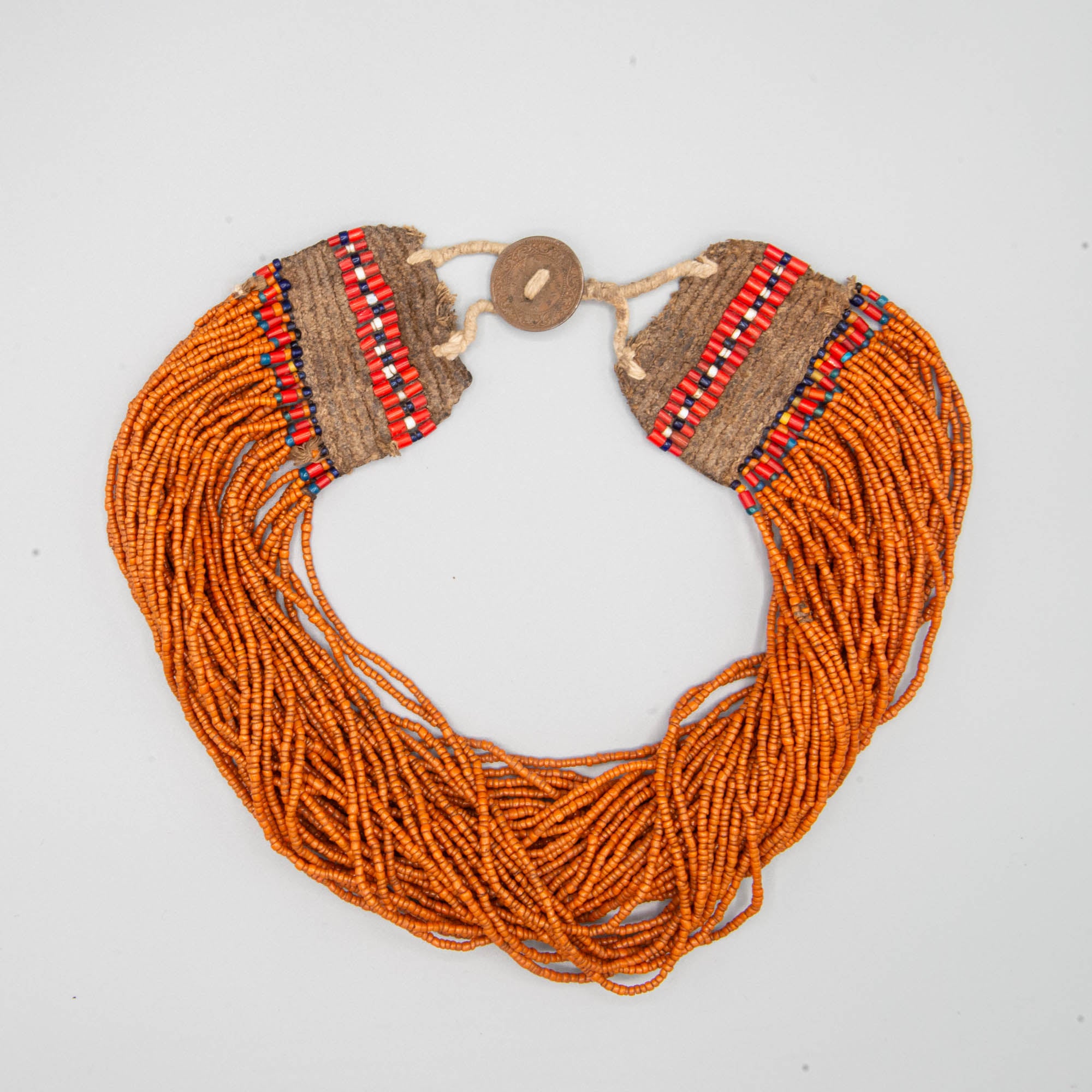 Vintage Konyak Naga Multi Strand Necklace from Northeast India Collector's Item