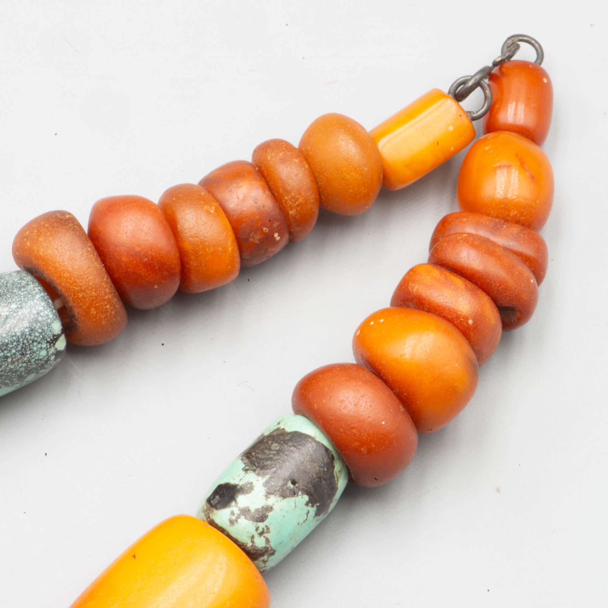 Moroccan amber and turquoise beads