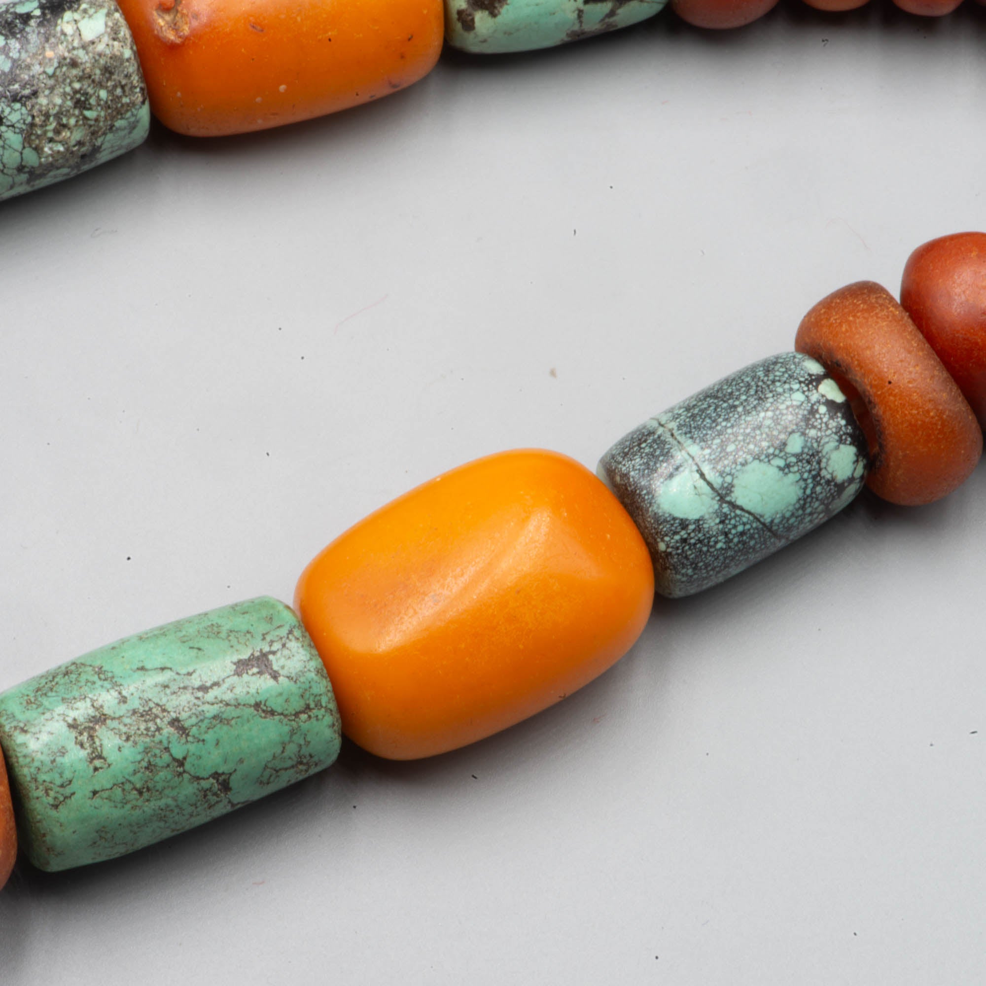 Moroccan amber and turquoise beads