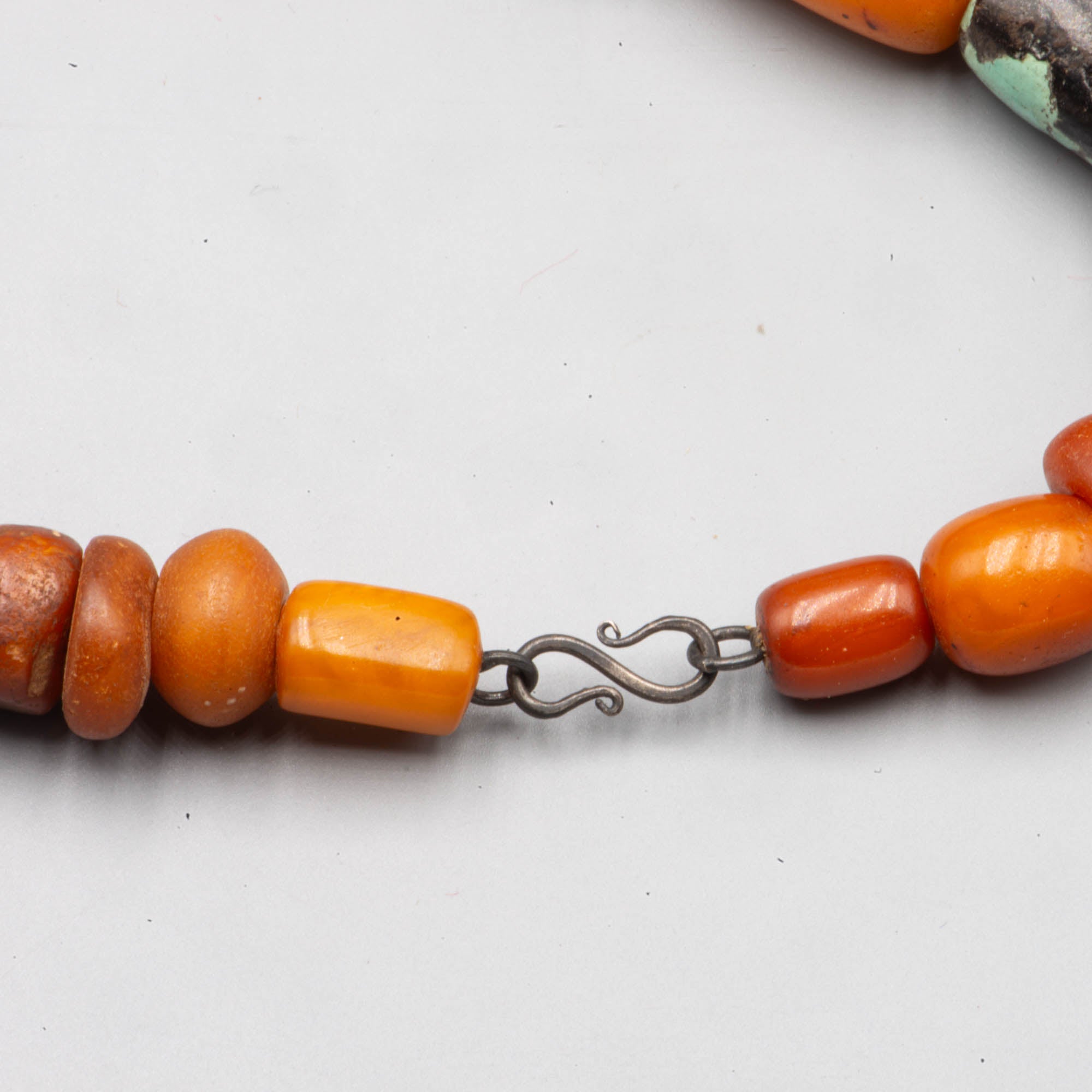 Moroccan amber and turquoise beads