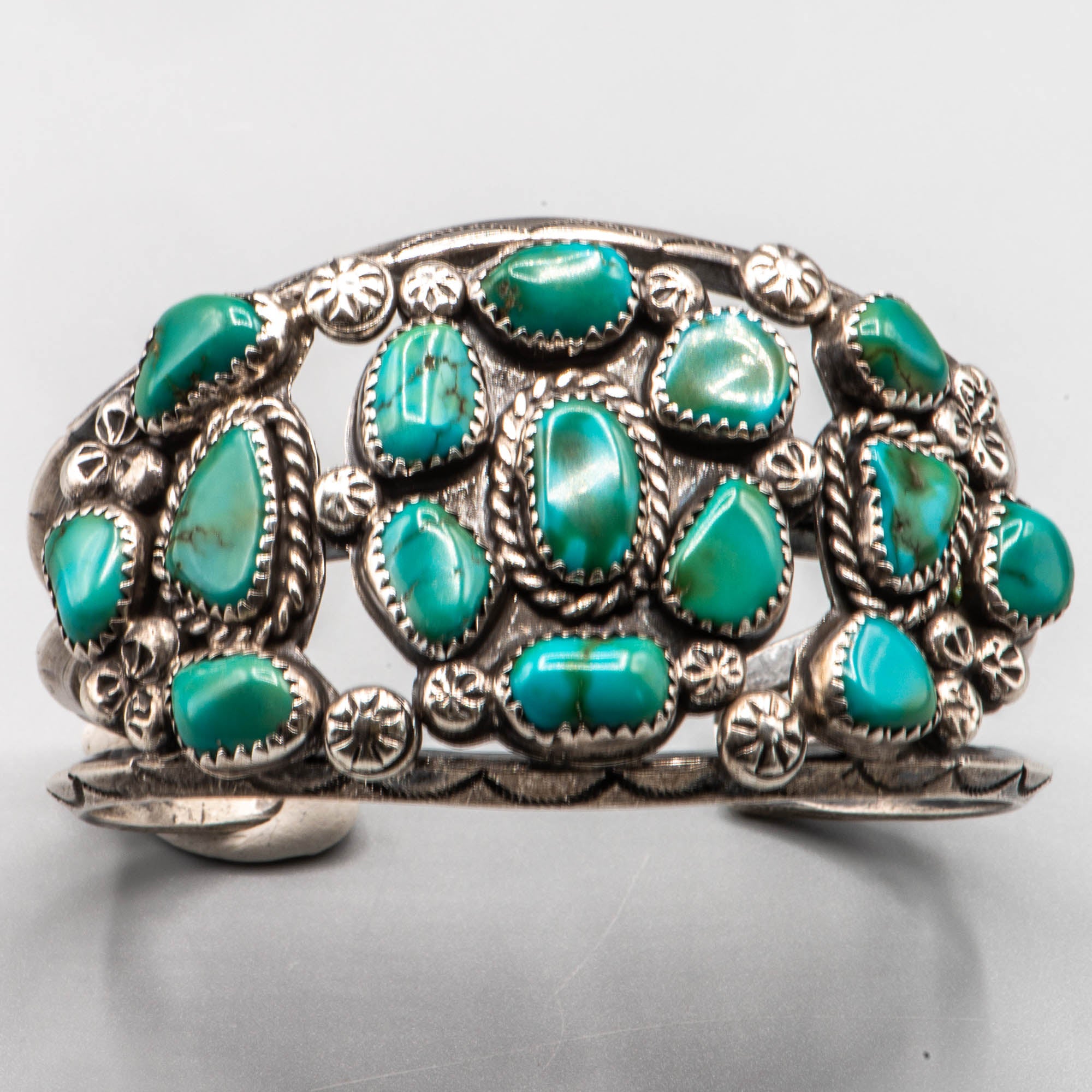 Vintage Navajo Turquoise Cluster Bracelet