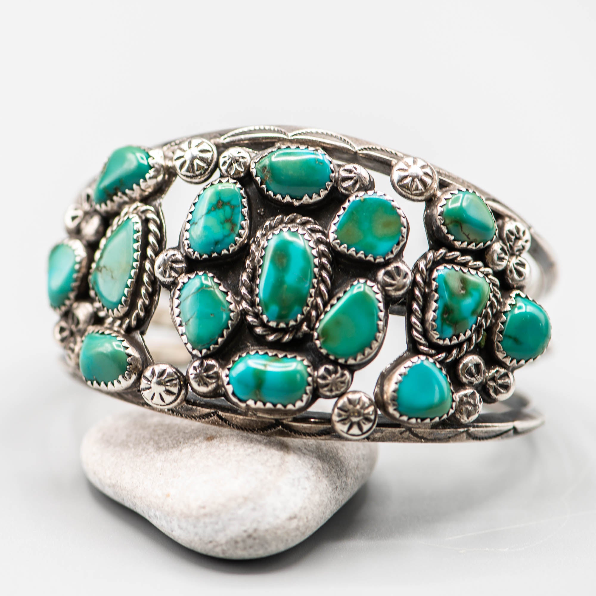 bracelet en grappe turquoise Navajo vintage